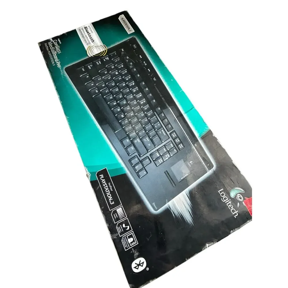 Logitech Cordless MediaBoard Pro Keyboard & Controller for PS 3 – Tested OG Box